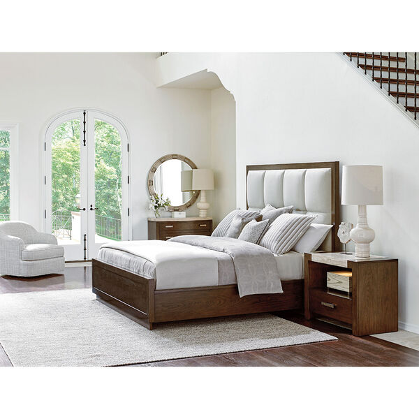 Laurel Canyon Brown and Beige Casa Del Mar Upholstered King Bed, image 2