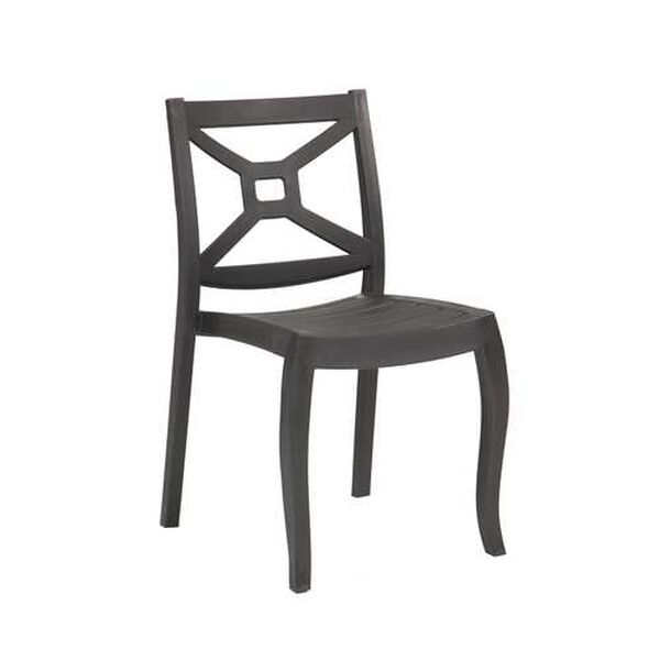 Zeus Anthracite Outdoor Stackable Side Chair, Set of Four, image 3
