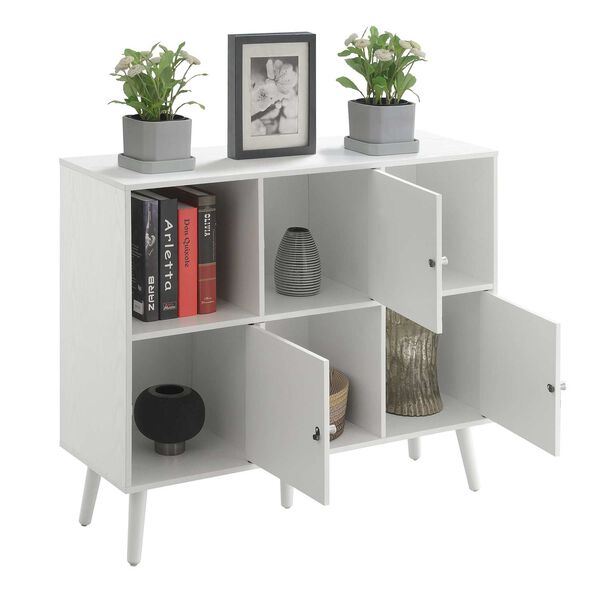 White Three Door Cabinet Console Table, image 5