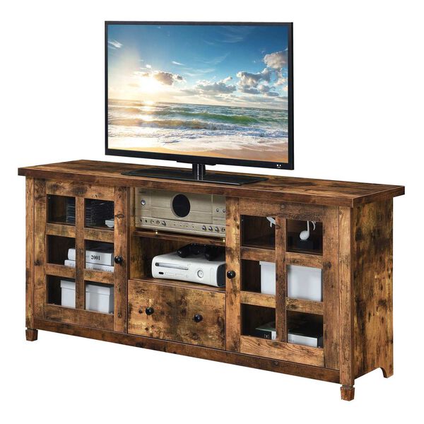 Brown 65-Inch One Drawer TV Stand with Storage Cabinet and Shelve, image 4