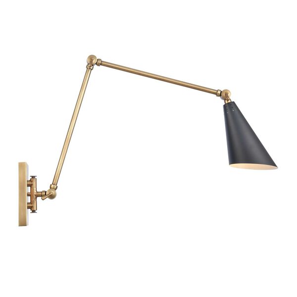 Luca Natural Brass 19-Inch One-Light Swing Arm Sconce, image 4