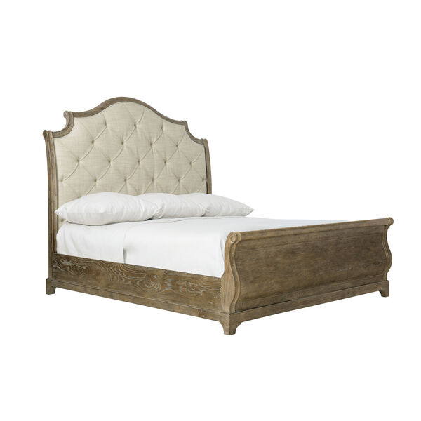 Rustic Patina Peppercorn Upholstered Sleigh Queen Bed, image 2