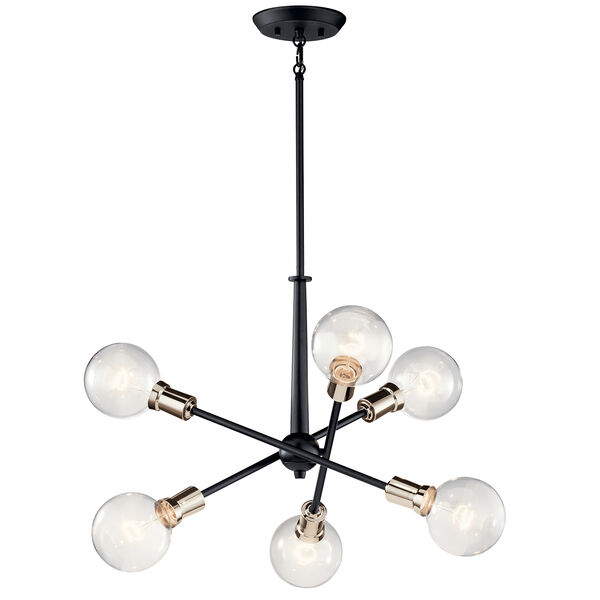 Armstrong Black Six-Light Chandelier, image 1
