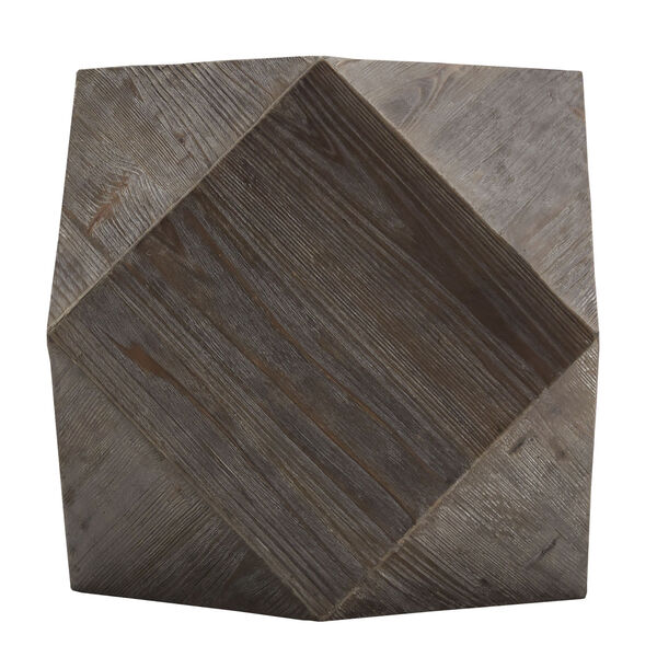 Swanson Reclaimed Dark Wood Geometric End Table, image 6