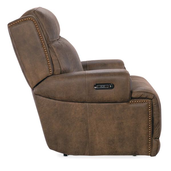 MS Brown Wheeler Power Recliner with Headrest, image 5