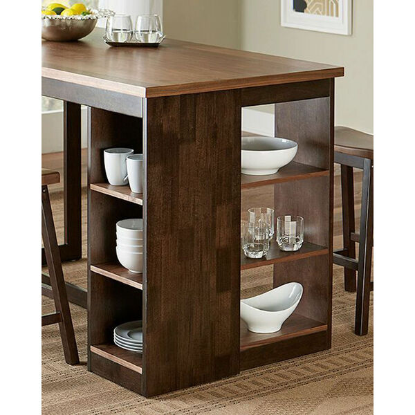 Kenny Walnut and Chocolate Counter Storage Table, image 2