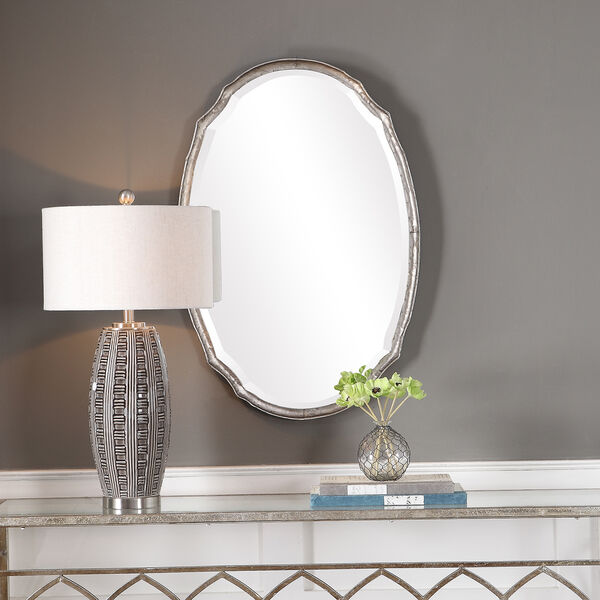 Afton Silver Oval Mirror, image 1