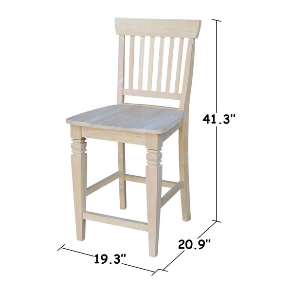 Unfinished 24-Inch Seattle Counter Height Stool, image 3