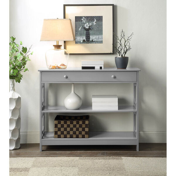Omega 1 Drawer Console Table in Gray, image 2