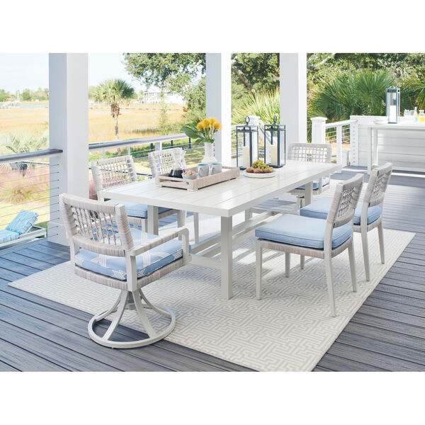 Seabrook White and Blue Side Dining Chair, image 3