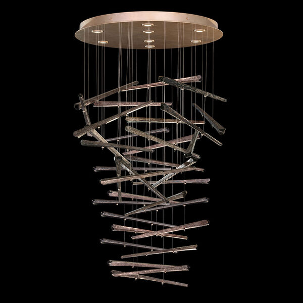 Elevate Eight-Light LED Pendant with 23 Scuplted Glass Spires, image 1