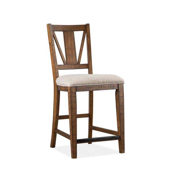 Bay Creek Aged Bronze Wood Counter Chair with Upholstered Seat, image 2