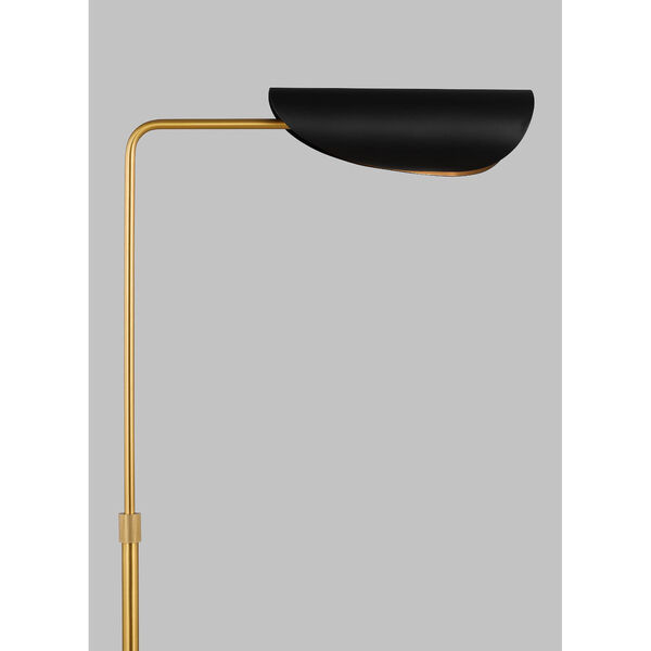Tresa Burnished Brass LED Task Floor Lamp with Midnight Black Shade, image 3