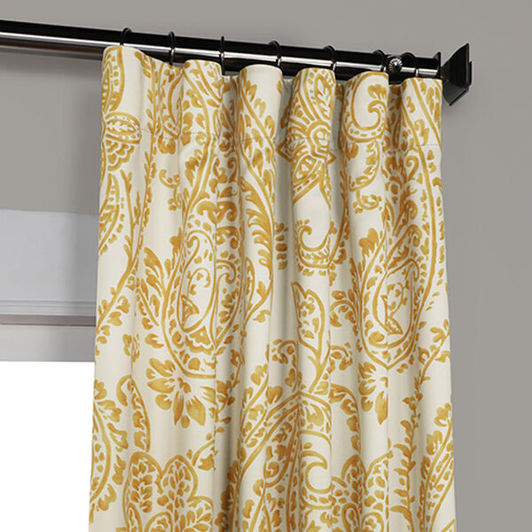 Tea Time Yellow Gold 96 x 50-Inch Blackout Curtain Single Panel, image 2