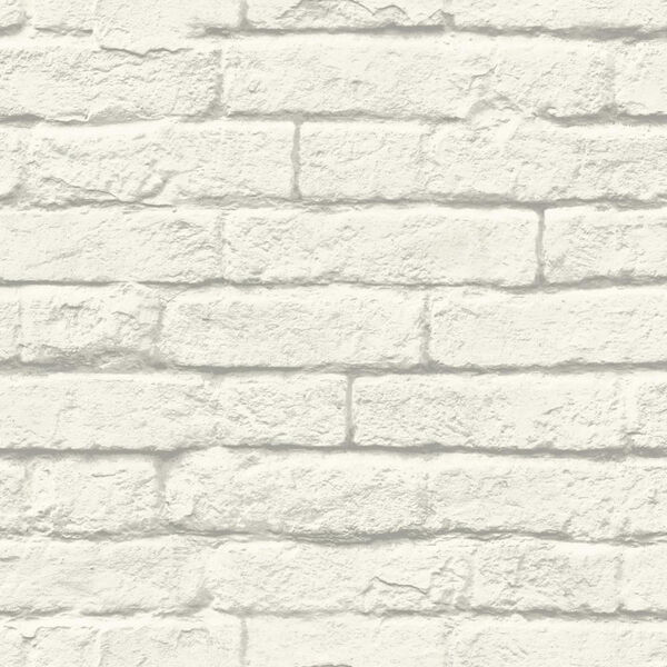 Brick-and-Mortar White and Gray Removable Wallpaper, image 1