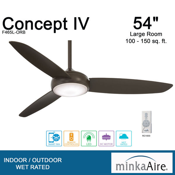 Concept IV Oil Rubbed Bronze 54-Inch LED Smart Ceiling Fan, image 5
