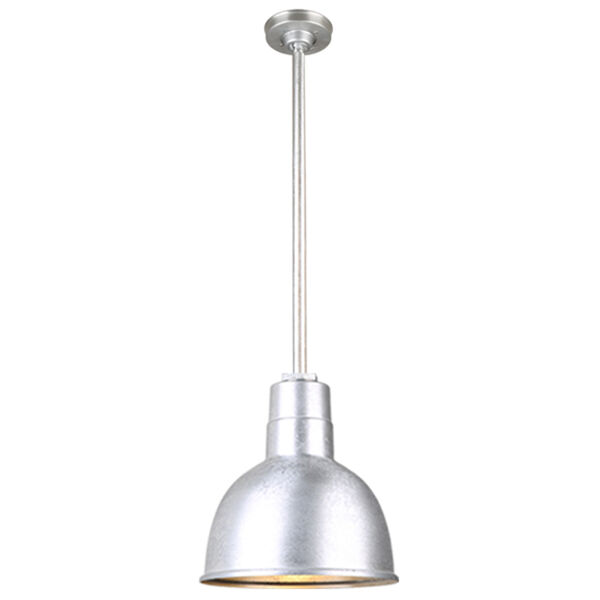 Warehouse Galvanized 10-Inch Aluminum Pendant with 36-Inch Downrod, image 1