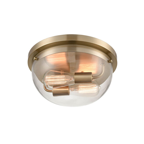 Ashford Modern Gold Two-Light Flushmount Ceiling Light, image 1