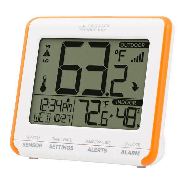 White Weather Station with Indoor/Outdoor Time and Temperature Alarm, image 4