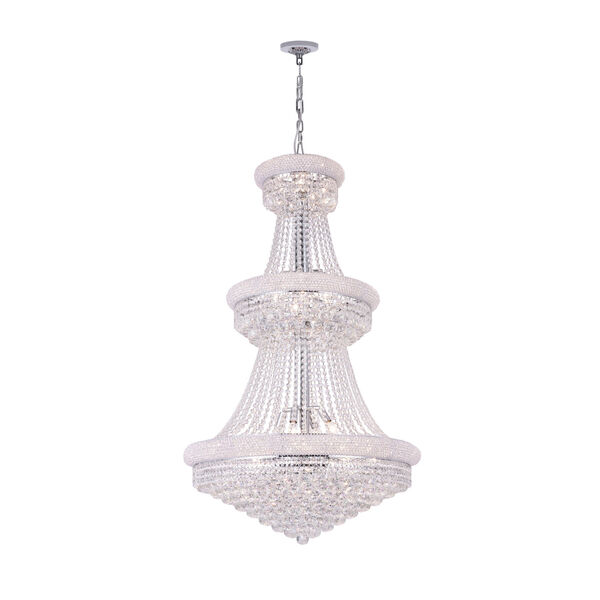 Empire Chrome 32-Light Chandelier with K9 Clear Crystal, image 1