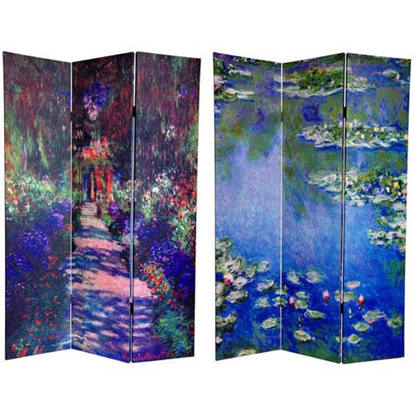 Monets Water Lilies and Garden Path Art Print Room Divider Screen, Width - 48 Inches, image 1