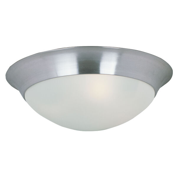 Essentials - 5850 Satin Nickel Two-Light Flushmount with Frosted Glass, image 1