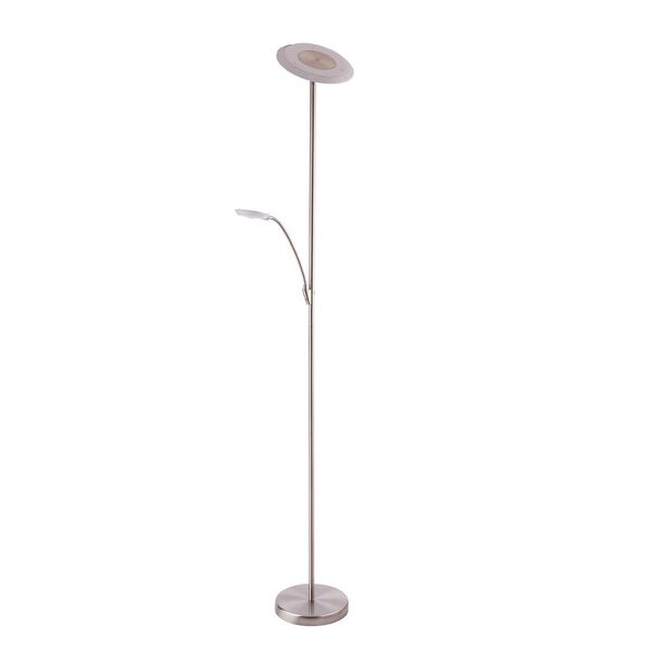 Iggy Satin Nickel 72-Inch Two-Light LED Torchiere Floor Lamp, image 2