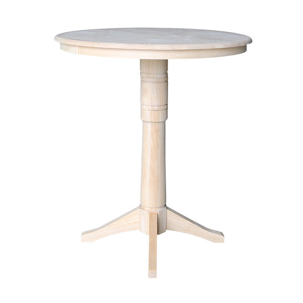Unfinished 36-Inch Straight Pedestal Bar Height Table, image 2