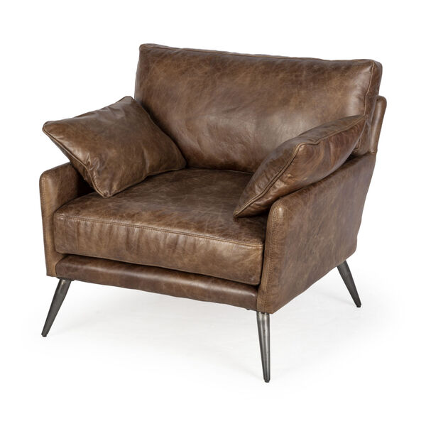 Cochrane I Espresso Brown Leather Wrapped Arm Chair, image 1