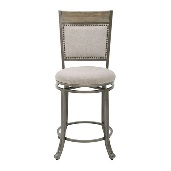 Mission Hills Pewter Swivel Counter Stool, image 5