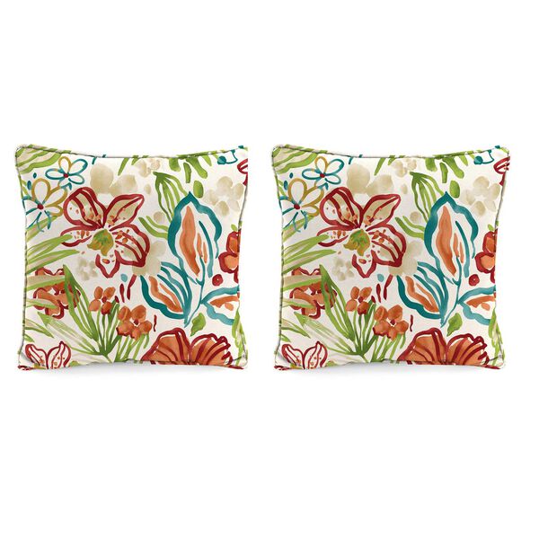 Valeda Breeze Multicolour 18 Inches Throw Pillows, Set of Two, image 1
