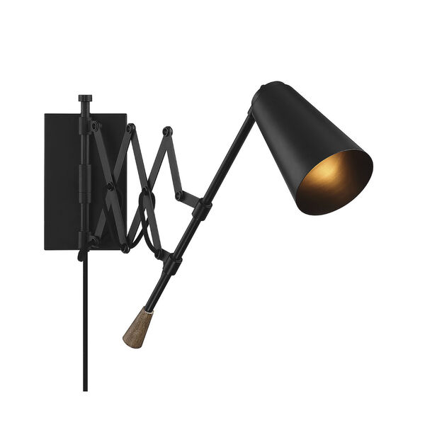 Chelsea Matte Black One-Light Plug-In Wall Sconce, image 4