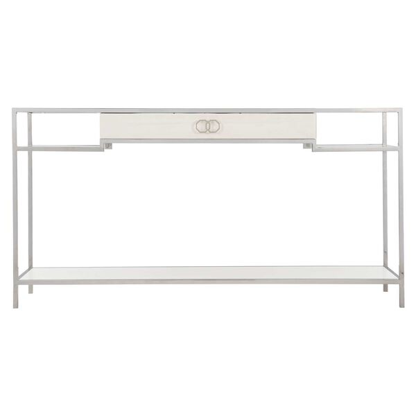 Silhouette Eggshell and Stainless Steel Console Table, image 3