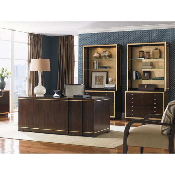 Bel Aire Walnut and Gold Beverly Palms Hutch, image 3