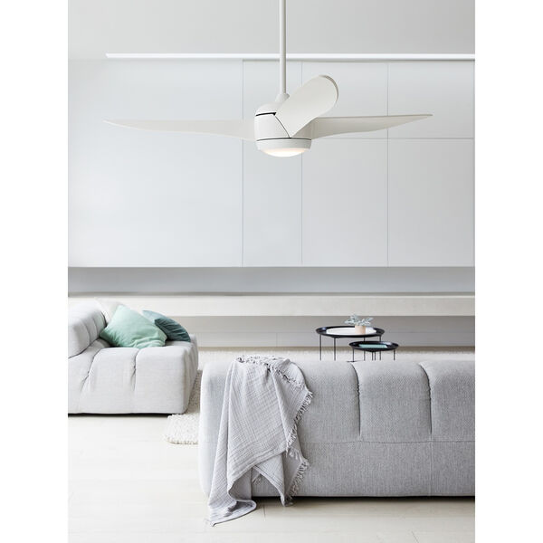 Lucci Air Matt White LED Ceiling Fan with White Wash Blades, image 5