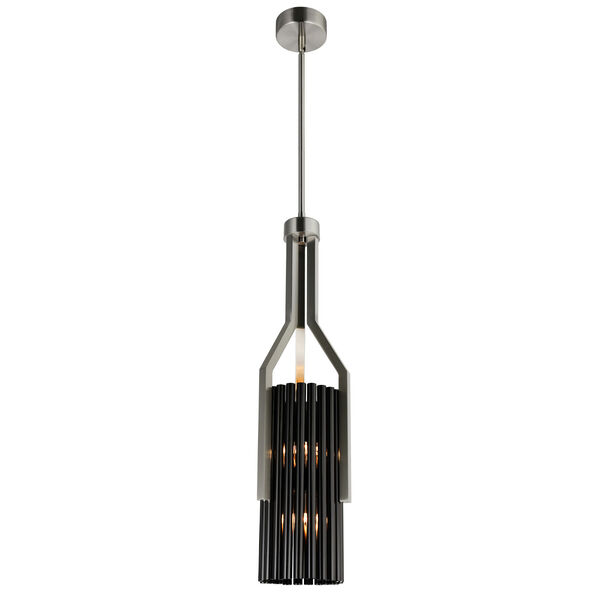 Fermont Stain Nickel and Pearl Black Six-Light LED Mini Pendant, image 1