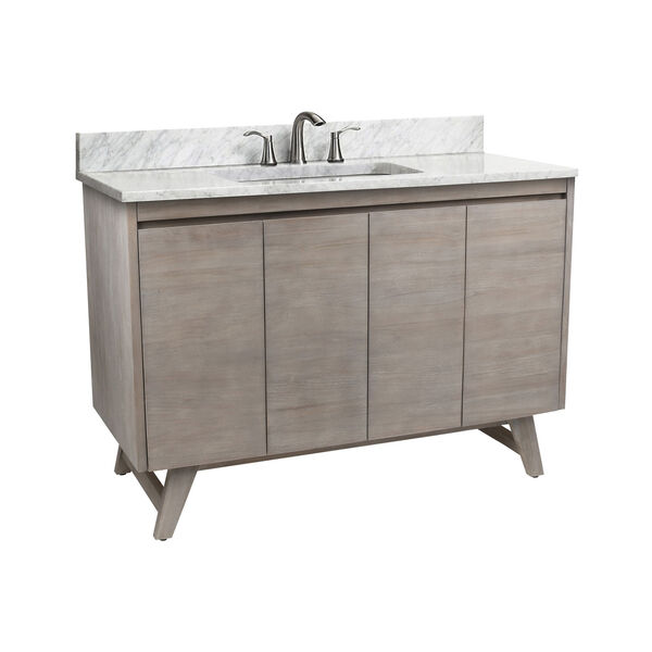 Coventry 49 inch Vanity in Gray Teak with Carrara White Top, image 2