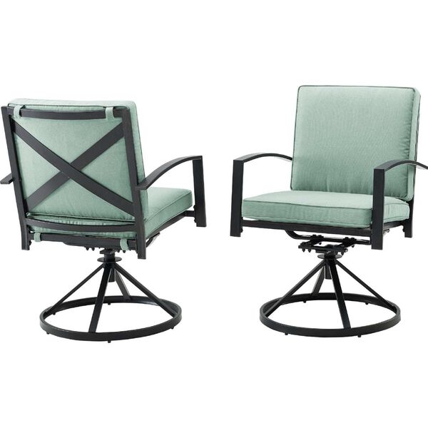 Kaplan Mist Oil Rubbed Bronze Outdoor Metal Dining Swivel Chair Set , Set of Two, image 2
