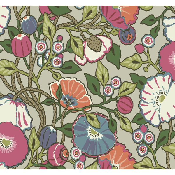 Conservatory Brights Vincent Poppies Wallpaper – SAMPLE SWATCH ONLY, image 1
