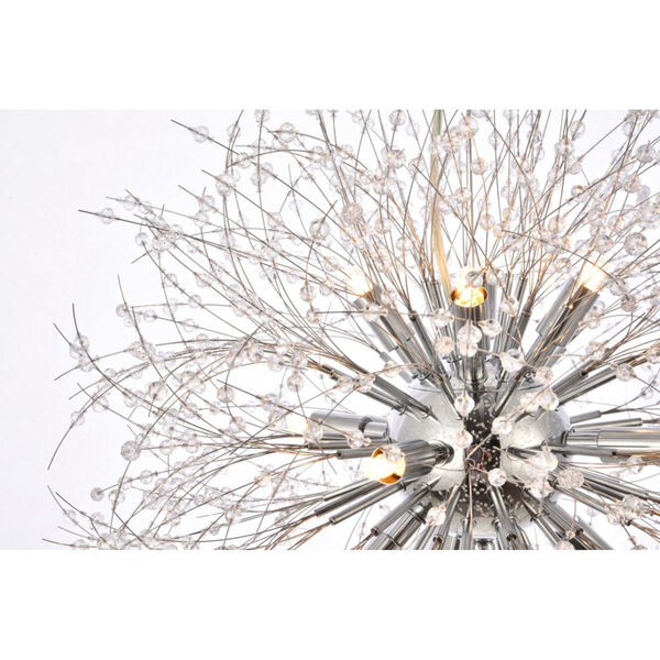Solace Chrome 12-Light Pendant with Royal Cut Clear Crystal, image 4