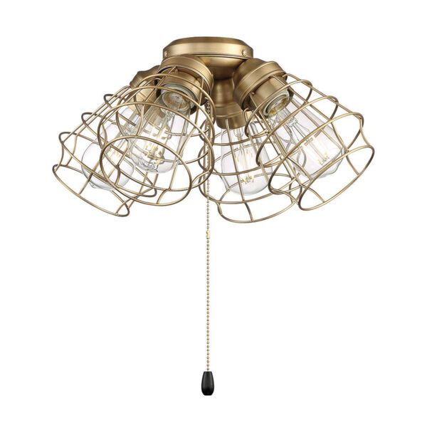 Satin Brass 16-Inch LED Fan Light Kit, image 1