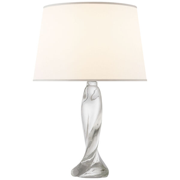 Chloe Table Lamp in Clear Crystal with Silk Shade by Suzanne Kasler, image 1