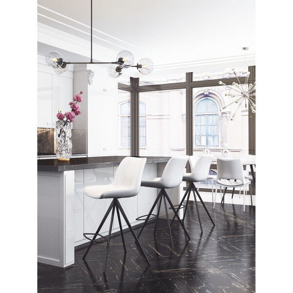 Aki White and Black Counter Height Bar Stool, Set of Two, image 2