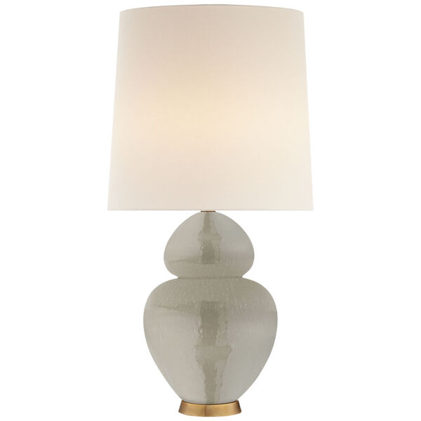 Michelena Table Lamp in Shellish Grey with Linen Shade by AERIN, image 1