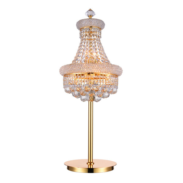 Empire Gold Six-Light Table Lamp with K9 Clear Crystal, image 1