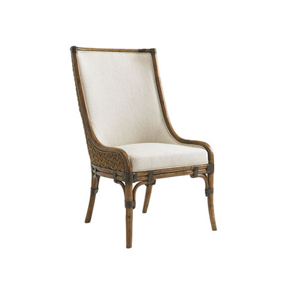 Bali Hai Brown and Ivory Marabella Upholstered Side Chair, image 1