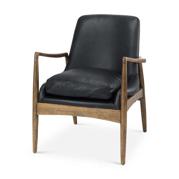 Westan Black and Brown Wood Accent Chair, image 1