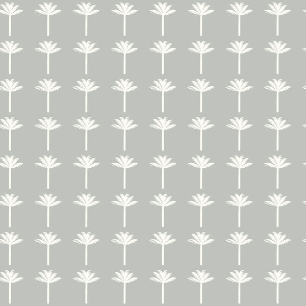 Waters Edge Gray Palm Bay Pre Pasted Wallpaper - SAMPLE SWATCH ONLY, image 2