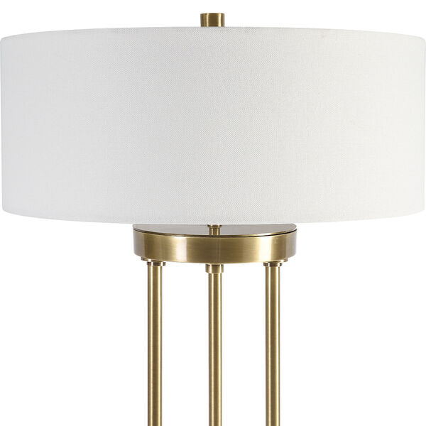 Pantheon Antique Brass and Off White Two-Light Table Lamp, image 6