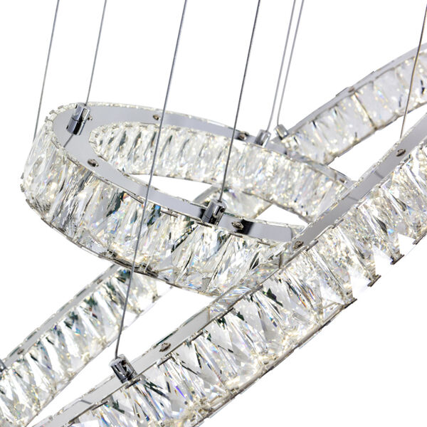 Florence Chrome LED Chandelier with K9 Clear Crystals, image 3